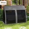 Outsunny Hollywoodschaukel 2 in 1, mit Liegefunktion, Baldachin, Mückennetz, belast bis 300kg, 3-Sitzer, Bettfunktion, 3-Sitzer Gartenschaukel, 1 tlg, Schaukelbank, für Garten, Terrasse, 240 x 140 x 197 cm, Grau Bild 2