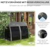 Outsunny Hollywoodschaukel 2 in 1, mit Liegefunktion, Baldachin, Mückennetz, belast bis 300kg, 3-Sitzer, Bettfunktion, 3-Sitzer Gartenschaukel, 1 tlg, Schaukelbank, für Garten, Terrasse, 240 x 140 x 197 cm, Grau Bild 4