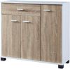 Sideboard Bobeck 72x80x28cm Weiß/Eiche [en. casa] Bild 3
