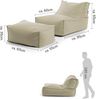 mokebo Sitzsack Der Sundowner (mit Hocker), Bean Bag Outdoor, Sitzsack für deinen Balkon, Gartenliege in Natur Bild 3