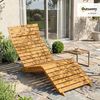 Outsunny Gartenliege für Poolbereich, Balkon, bis 120 kg belastbar, Liegestuhl, 1 St, Sonnenliege, Massivholz, Teak 66L x 170B x 77H cm Bild 2