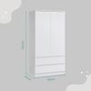 Home Collective Kleiderschrank mit 2 Türen, 3 Einlegeböden und 2 Schubkästen in Weiß (Schrank Garderobenschrank für Schlafzimmer, Kinderzimmer, Flur, Keller) Kleiderschrank 90 cm breit mit Schubladen Höhe 182 cm Bild 3