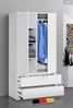 Home Collective Kleiderschrank mit 2 Türen, 3 Einlegeböden und 2 Schubkästen in Weiß (Schrank Garderobenschrank für Schlafzimmer, Kinderzimmer, Flur, Keller) Kleiderschrank 90 cm breit mit Schubladen Höhe 182 cm Bild 2