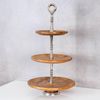 Levandeo® Etagere, Holz Etagere 3 Etagen H60cm Mangoholz Metall Servierplatte Bild 3
