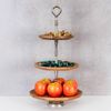 Levandeo® Etagere, Holz Etagere 3 Etagen H60cm Mangoholz Metall Servierplatte Bild 5