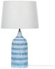 'Georgina' Tischlampe mit Keramikfuß Blau 66 cm Langes Kabel mit Schalter Klassischer Lampenschirm aus Baumwolle Jute in Weiß Wohnzimmer Schlafzimmer Bild 4