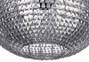 'Reine' Hängeleuchte Silber Metall ovaler Schirm mit Pailletten-Optik Discokugelform Glamourös Bild 4
