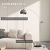 HOMCOM Stehlampe mit verstellbarer Höhe und Länge Verstellbare Leselampe, Leuchtmittel wechselbar, für Wohnzimmer, Silber Bild 3