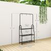 Outsunny Pflanzentreppe mit Hängestange, Haken, für Innen, aus Metall, mehrstöckig (3-Etagen Pflanzenständer, 1 St, Blumenständer), 137cm hoch, für Wohnzimmer, Garten Balkon, Schwarz Bild 5