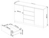 AKORD Kommode K 160 cm | 4 Schubladen und 2 Türen | für Wohnzimmer Schlafzimmer Schrank Wohnzimmer | Modernes Funktionelles Design | 16mm Schichtstoffplatte | Farbe Weiß Hochglanz Bild 3