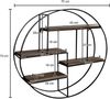 FINEBUY Wandregal FB92220, 70 x 70 x 18 cm Mango Massivholz / Metall Hängeregal, Schweberegal Rund, Regal Hängend Industrial Bild 3