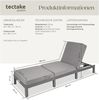 tectake® Polyrattan Sonnenliege mit 6-Fach höhenverstellbarer Rückenlehne, Outdoor Daybed mit bequemer Polsterauflage, Gartenliege Rattan für drinnen und draußen, pflegeleicht und stabil - grau Bild 3