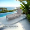 tectake® Polyrattan Sonnenliege mit 6-Fach höhenverstellbarer Rückenlehne, Outdoor Daybed mit bequemer Polsterauflage, Gartenliege Rattan für drinnen und draußen, pflegeleicht und stabil - grau Bild 2