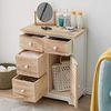 Rebecca Mobili Kommode Schubladenschrank Weiß Hellbraun 4 Schubladen 1 Tür Holz Design Wohneinrichtung Wohnzimmer Badezimmer - Maße: 70 x 60 x 30 cm (HxLxB) - Art. RE6068 Bild 4