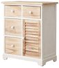 Rebecca Mobili Kommode Schubladenschrank Weiß Hellbraun 4 Schubladen 1 Tür Holz Design Wohneinrichtung Wohnzimmer Badezimmer - Maße: 70 x 60 x 30 cm (HxLxB) - Art. RE6068 Bild 5