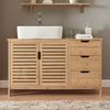Waschbeckenunterschrank Boksereys 60x100x35 cm Bambus Natur [en. casa] Bild 3