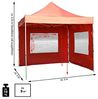 Nexos PROFI Faltpavillon Partyzelt Pavillon 3x3 m mit 2 Seitenteilen - hochwertige Ausführung - wasserdichtes Dach mit PVC-coating - 270 g m² inklusive Tragetasche und Zubehör - Farbe: terracotta Faltpavillon Bild 2
