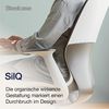 Steelcase Silq Ergonomischer, höhenverstellbarer Stuhl mit Möwengrau/Karbon Metallic Rückenlehne und Safran Bezug Bild 3