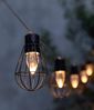 Dehner Solar Lichterkette Retro, mit 10 LED-Glühbirnen, warmweiß, Länge 330 cm, Metall, schwarz/braun Bild 4