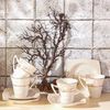 Karaca Kaffeeservice Karaca Autumn 85 ml Kaffeetasse mit Untertasse Set 6 Personen, Weiß Bild 2