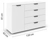 rauch Aditio Box, Kommode, 1-türig, 4 Schubladen, mit Softclose-Funktion, Farbe Weiß, BxHxT 120x81x42cm Bild 3