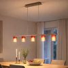 Elegante Hängeleuchte mit roten Glas-Schirmen Bild 3
