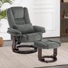 Relaxsessel mit Liegefunktion, 360°Drehbarer Fernsehsessel mit Hocker, bis 120 Kg Belastbarer TV-Sessel für Wohnzimmer, mit Kissen & Seitentasche, Lesesessel Bequem, 9099 (Grau-Stoff) Bild 2