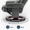 Relaxsessel mit Liegefunktion, 360°Drehbarer Fernsehsessel mit Hocker, bis 120 Kg Belastbarer TV-Sessel für Wohnzimmer, mit Kissen & Seitentasche, Lesesessel Bequem, 9099 (Grau-Stoff) Bild 5