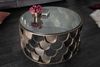 riess-ambiente Couchtisch ABSTRACT Ø60cm transparent / antik Messing (Einzelartikel, 1-St), Wohnzimmer · rund · Glas · Metall · Industrial · Fischschuppen Design Bild 4
