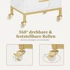 M MCombo Servierwagen mit Rollen & 4 Schubladen, Rollwagen Friseurwagen Weiß, Salon Trolley mit Ablage, Moderner Arbeitswagen für Bad Wohnzimmer, 0062 Bild 5