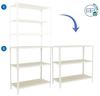 Simonrack Schwerlastregal, Lagerregal, 250 x 120 x 30 cm, Metallregal, Kellerregal, Biegestelle 200 kg, 6 Holzfachböden, Weiss/Holz - Maderclick Bild 5