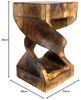 FaHome Beistelltisch Holz: Flambierter, Handgefertigter & Hochwertiger Holzhocker, Massiv (50x28x28) Bild 3