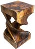 FaHome Beistelltisch Holz: Flambierter, Handgefertigter & Hochwertiger Holzhocker, Massiv (50x28x28) Bild 5