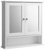 BAKAJI Hängeschrank, Wandspiegel, Holz, 2 Türen, Weiß, Spiegel, einzigartig Bild 4