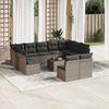 vidaXL 12-tlg. Garten-Sofagarnitur mit Kissen Grau Poly Rattan 3218360 Bild 2