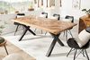 riess-ambiente Esstisch INFINITY HOME 200cm natur/schwarz - Massivholz, Metall, X-Gestell (Einzelartikel, 1-St), lackiertes Mangoholz im Industrial Stil - ideal für bis zu 8 Personen Bild 4