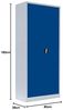Stahl-Aktenschrank Metallschrank abschließbar Büroschrank Stahlschrank Lichtgrau/Blau 1800 x 800 x 383 mm 530331 Bild 2