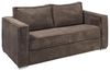 Vente-unique - LORETO Sofa SamtStoff Braun - B 223 cm95 cm x H 90 cm x L 195 cm Bild 4