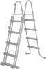 Bestway 'Flowclear' Sicherheitsleiter, 4-stufig, für Pools bis 122 cm Höhe, Stahl/Kunststoff Grau