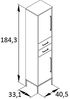 Lomadox Hochschrank KELLA-80 schmaler Hochschrank in waldgrün, B/H/T: ca. 40,5/184,3/33,1 cm Bild 3