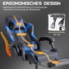 SURFOU Gaming Stuhl Ergonomischer Bürostuhl mit Stoffpolster, Fußstütze, Kopfstütze und Lendenstütze, höhenverstellbar, gepolstert, für PC und Gamer, bis 150kg, Drehstuhl, Schwarz-Blau Bild 4