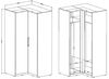 Eckkleiderschrank ""Optima"" Schrank 109 cm weiß Hochglanz 2-Türig Bild 3