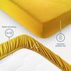 Blumtal® Spannbettlaken 140x190 cm - Bettlaken 140x190 aus Microfaser - Oekotex zertifiziertes Spannbetttuch 140x190 - Spannbettlaken 140x190 / Spannleintuch 140x190 - Bettlaken - Spicy Mustard - Gelb Bild 3