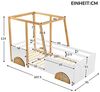 Ball & Cast Kinderbett (90x200 cm) Tagesbett mit Rausfallschutz, Einzelbett mit Kieferrahmen für Jungen und Mädchen, Weiß + Natur Bild 2