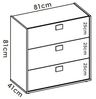 Dmora - Kommode Sella, Kommode für Schlafzimmer, Kommode mit 3 Schubladen, 80x43h81 cm, Eiche und Weiß Bild 2