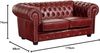 Norwin Sofa 2-Sitzer Wischleder Rot Buche Nussbaumfarben Bild 2