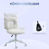 HOMCOM Bürostuhl Höhenverstellbarer Drehstuhl, Arbeitsstuhl (Schreibtischstuhl, 1 St), bis 120 kg Belastbar, Teddy-Vlies, Weiß Bild 4