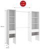Dmora - Großer Kleiderschrank Blossberg, Schlafzimmermöbel, Schrank, Garderobe, 160x50 h185 cm, Weiß Bild 3