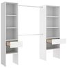 Dmora - Großer Kleiderschrank Blossberg, Schlafzimmermöbel, Schrank, Garderobe, 160x50 h185 cm, Weiß Bild 2