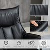 HOMCOM Polsterstuhl drehbarer Relaxsessel mit Hocker (Ruhesessel, 2 St), für Wohnzimmer, Büro, Kunstleder, Stahl, Schwarz Bild 5